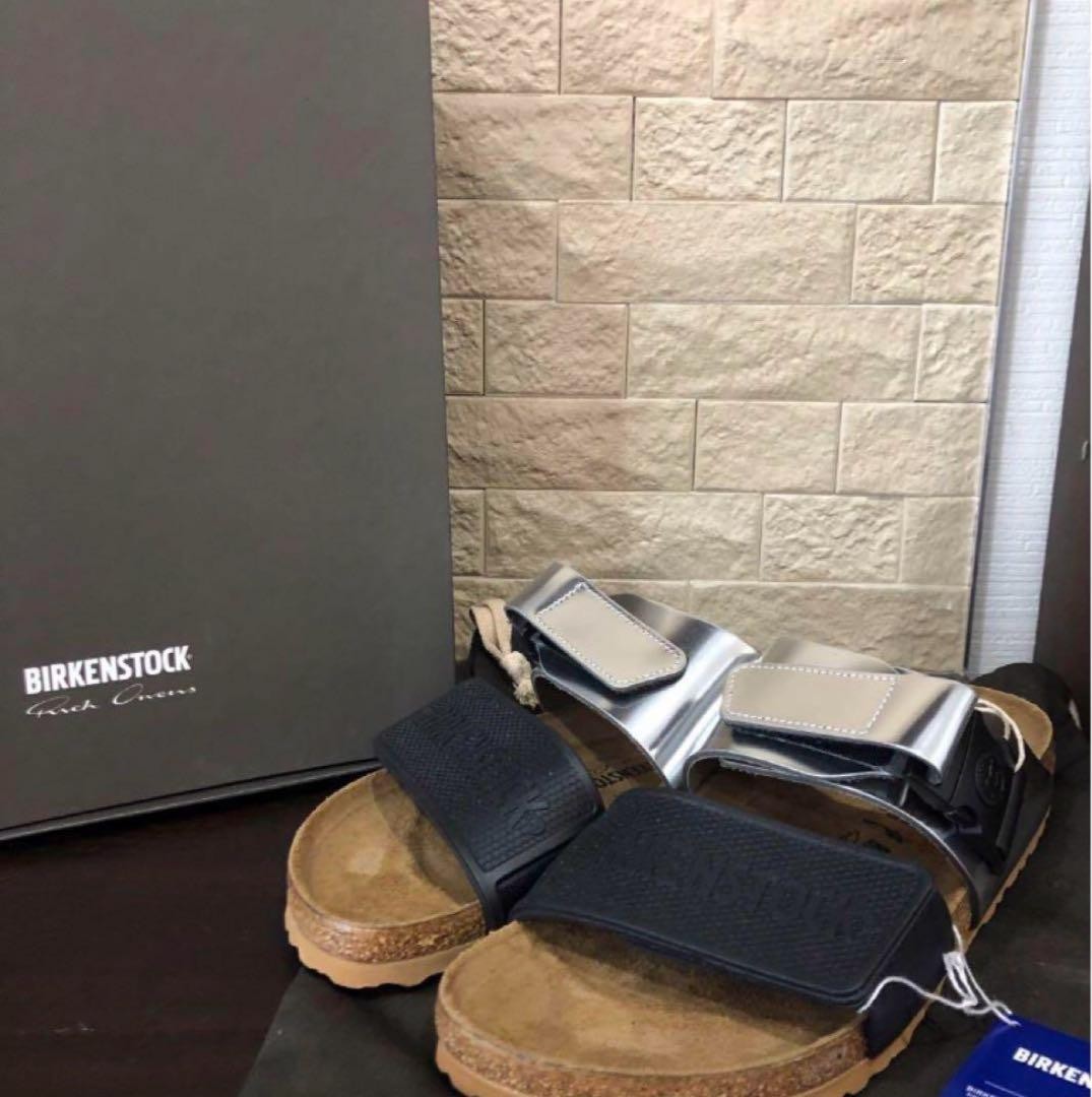 BIRKENSTOCK Sandals Black Silver Narrow Size 43 JP 28cm Rick