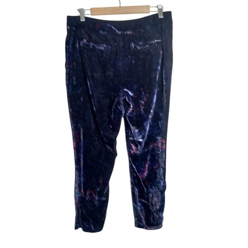 Pantalones de Terciopelo LOFT Ajustados Paisley Estampado Floral Azul Marino Oscuro - Talla 6 - Imagen 2 de 12