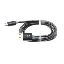 Metal USB Cable 3ft Charger Cord Power Wire MicroUSB Sync Fast for Cell Phones