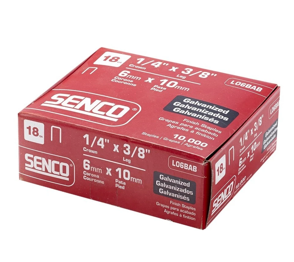 Grapas galvanizadas 18 Ga 1/4" Crown 3/8" - 10.000 Ct Foto 3 de 3