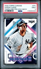 2020 TOPPS CHROME TOPPS FIRE PREVIEW #FP1 AARON JUDGE PSA MINT 9