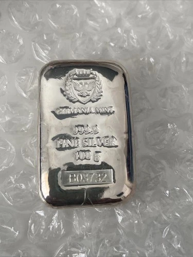 100 Gram Germania Mint Silver Bullion Bar