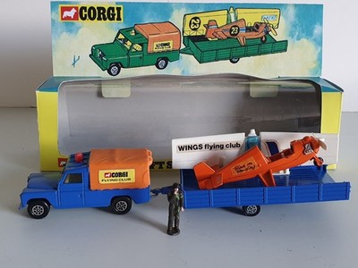 Corgi Toys GS 19 Land Rover Aircraft Flying Club Pilot Trailer Fahrzeug Box 1:43