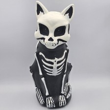 Ashland Halloween Animated Skeleton Cat Motion Activated W/ Sound See Video 