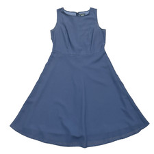 Venus Size 8 Steel Blue Chiffon Sleeveless A Line Fit and Flare Skater Dress