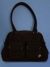 Vera Bradley Espresso Brown Purse/Tote In Quilted Fabric.