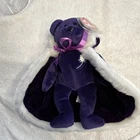 Ty Beanie Babies Princess Purple Bear Plush w/ Hang Tag, 1997 Vintage
