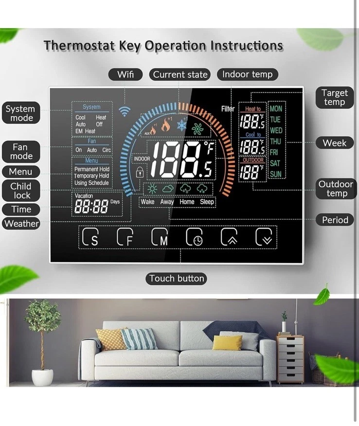 Smart Home Thermostat with WiFi for Efficient Temperature Control, Programmable - Image 2 of 4