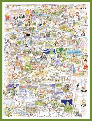 Puzzle Wiltshire Karte 1000 Teile bunte Pappe 66 x 50 cm Scenic County Art