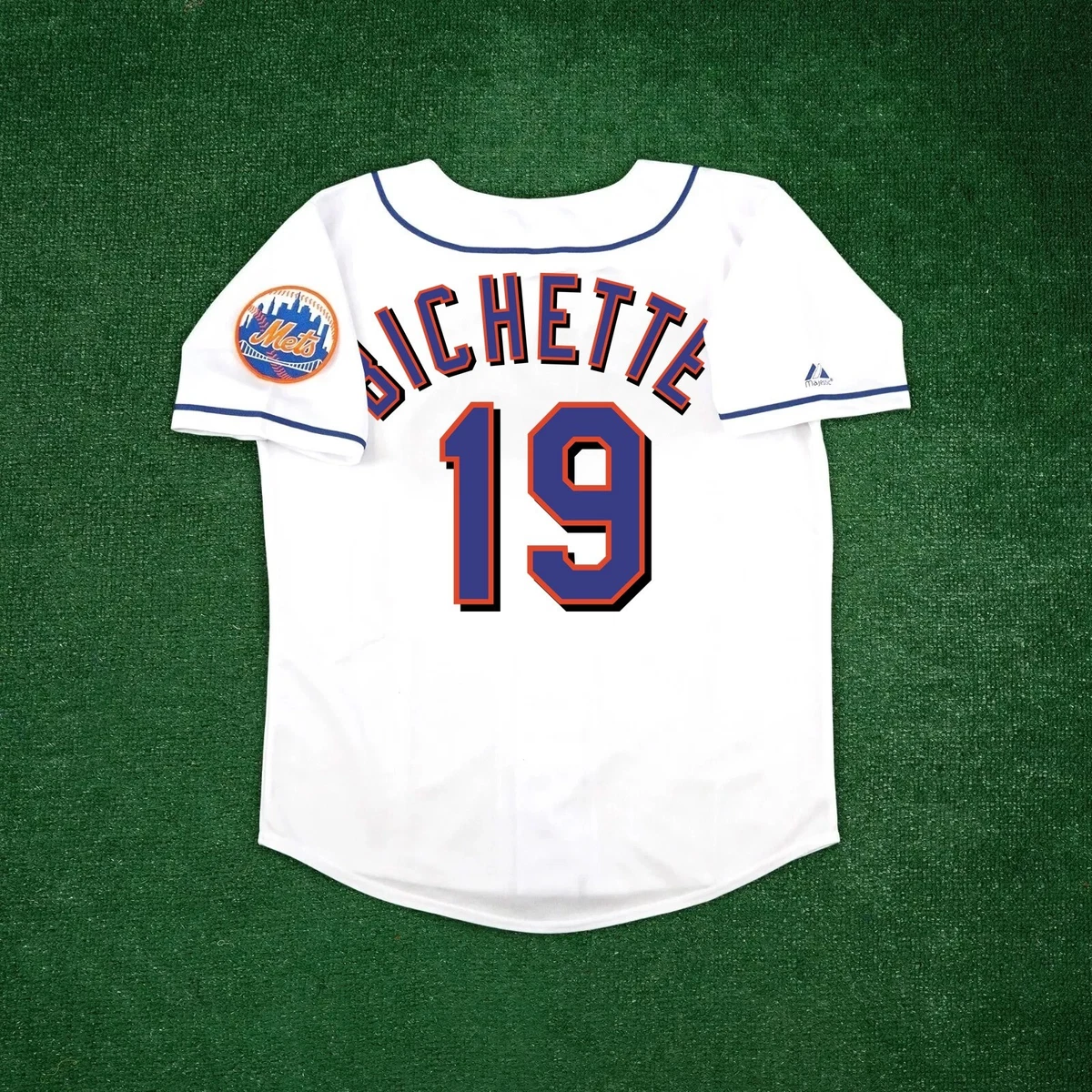Maillot New York Mets BP - Majestic - Blanc Et Bleu - Vintage - NEUF Sans étiquette