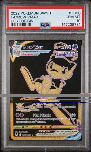 2022 POKEMON SWORD & SHIELD LOST ORIGIN #TG30 FULL ART/MEW VMAX PSA 10