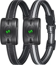 2 Pack Rechargeable Dog Bark Collar No Shock, Anti Barking Training Collar Water