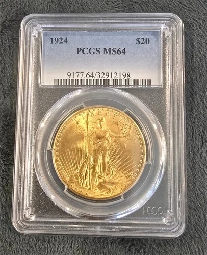 1924 US $20 PCGS MS 64 Saint Gaudens Gold Double Eagle