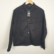 Bee Inspired Bayo Jacket Men Medium Black Coach Overshirt Snap Utility Streetwer