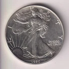 1990 WALKING LIBERTY AMERICAN EAGLE .999 FINE SILVER DOLLAR COIN 1oz. $1 USA