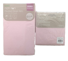 DUNELM Non Iron Pleated Divan Trim (Double-135 x 190 x 38cms) & Two Pillowcases
