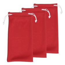 3pcs Eyeglass Pouch Microfiber Sunglasses Storage Bag, Red