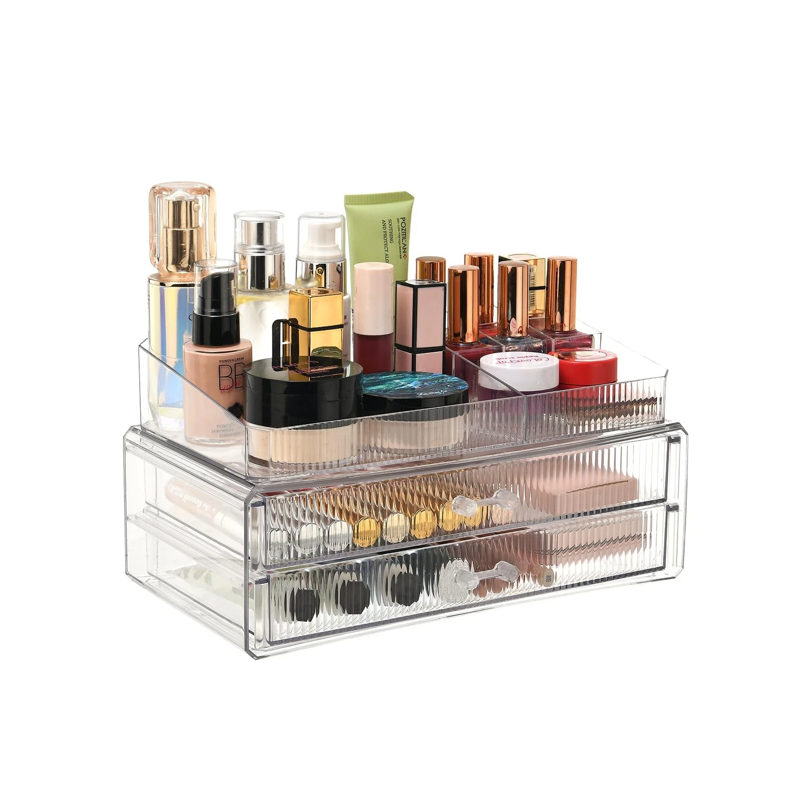 Stackable Storage Drawers Acrylic Rack Cosmetic Beauty Organizer Bathroom