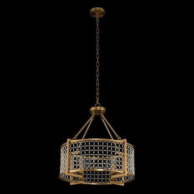 Verona 24 Art Deco Pendant Light in Brass and Crystal