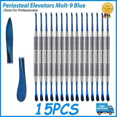 Dental Molt No.9 Tissue Elevator Double Ended German Steel Blue Titanium