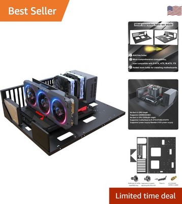 Stylish Black E-ATX Gaming Chassis - No Limits on GPU/CPU Cooler Heights