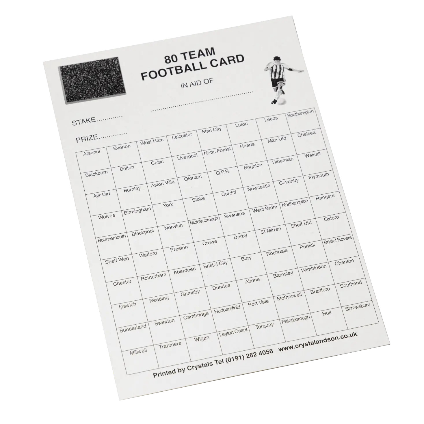 FOOTBALL SCRATCH CARDS 80 TEAMS PACK OF 20 FUNDRAISING SCRATCH CARDS CHARITY