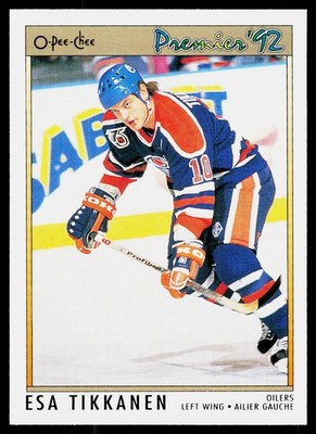 1991-92 O-Pee-Chee Premier Esa Tikkanen #121 Edmonton Oilers