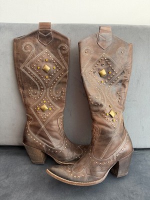 Navyboot Leather Cowboy Boots | Size EU 39 US 8.5 | Western Boho Style |