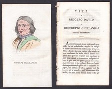 1820 Ridolfo Ghirlandaio Pittore Italiano Ritratto Incisione