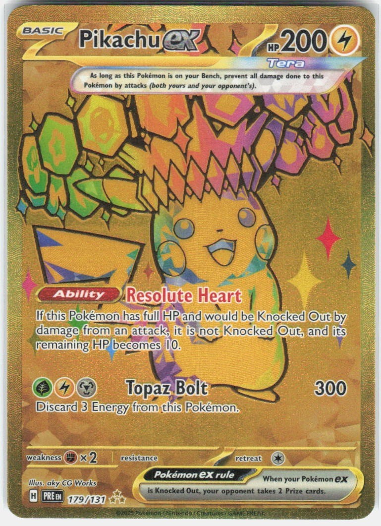 Pokemon Pikachu ex 179/131 NM Holo Hyper Rare Prismatic Evolutions
