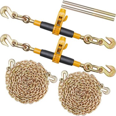 7100lb 5/16''-3/8'' G80 Ratchet Chain Binder & Anti-Skid Handle 2 Pcs