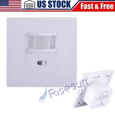 Auto On/Off Sensor Switch Motion Infrared PIR Occupancy Vacancy Wall Light Lamp