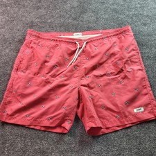Trunks Surf Swim Co Mens XL TG Red Umbrella Print Swim Trunks Shorts Mesh Lined
