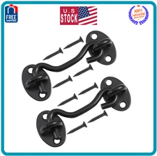 2 Pack 4 Inch Privacy Hook and Eye Latch for Barn Door Lock Cabin Hooks