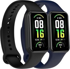 2 PACK Replacement Band for Amazfit 7 Watch Black One Size, Black Blue