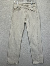Vintage Levis 501 Jeans Mens 28x30 Gray Straight Button Fly Made In USA 90's