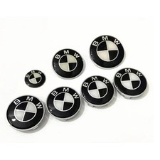 For Bmw Black White Emblem Wheel Center Caps Badges 7pcs Set 8282 45mm Hood