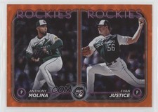 2024 Topps Update Orange Crackle Foilboard /299 Evan Justice Anthony Molina 09wa