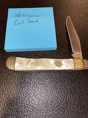 Solingen Owl Head Pearl Handle Pocket Knife