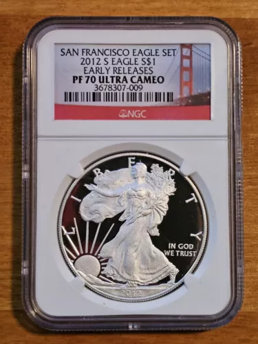 2012-S PF70 Ultra Cameo 1 oz American Silver Eagle Proof - NGC - Early Releases