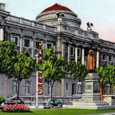 1942 Public Library / Museum Milwaukee Wisconsin Postcard E C Kropp Divided Back
