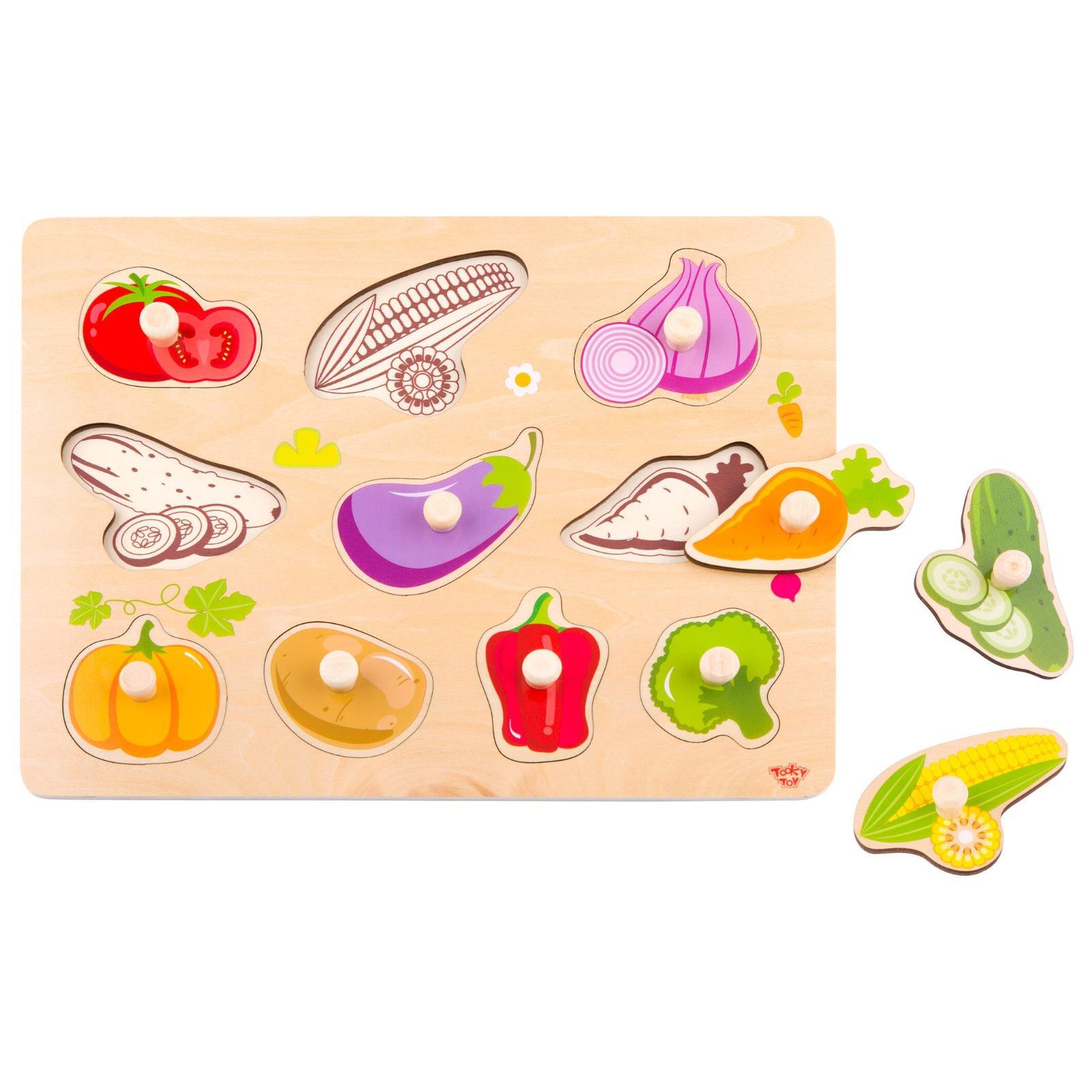 10pc Legno a Forma di Verdure Cibo Puzzle Sorter Imparare per Bambini Regalo