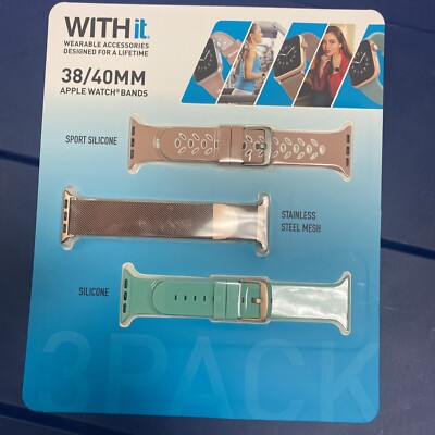 WITHit Bands for 38mm or 40mm Apple Watch, Exclusive 3 Pack