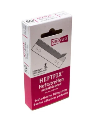 50 x Veloflex HEFTFIX® Heftstreifen 2002 selbstklebende Abheftstreifen glasklar