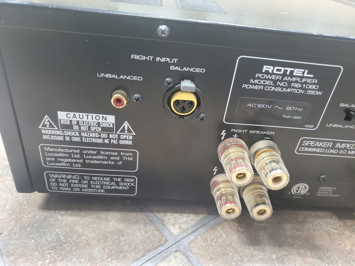 Rotel RB-1080 Silver High Current Two Channel Amplifier GOOD
