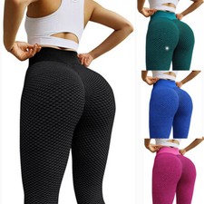 Women's Tik Tok Yoga Pants Anti-Cellulite Push Up High Waist Leggings Ruched Gym