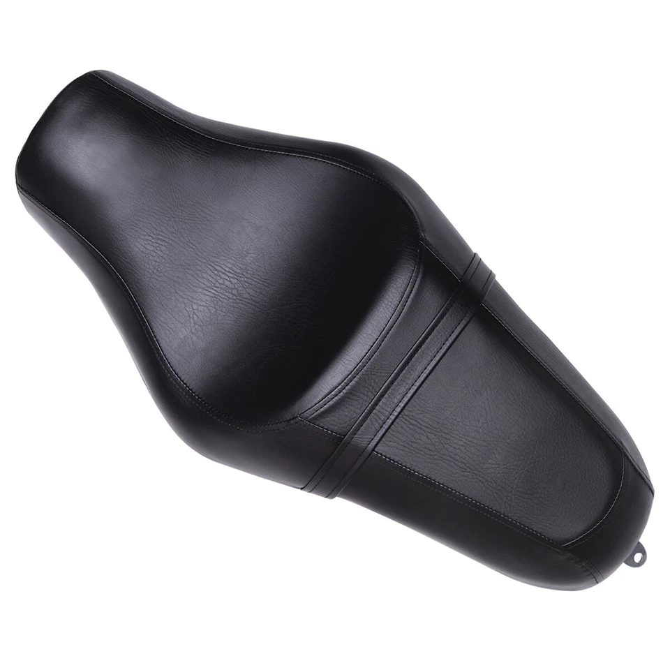 Asiento de pasajero de conductor de cuero PU negro para Harley FXDX Dyna Super Glide Foto 4 de 4
