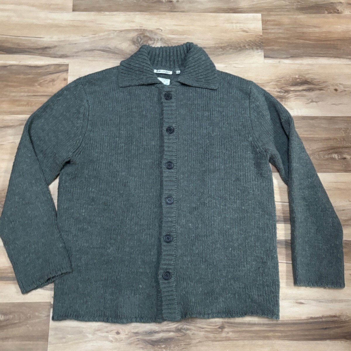 OUR LEGACY Sweater Mens 52 Big Cardigan Gray Wool Blend Oversized 