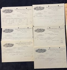 John B. Stetson Company Stetson Hats Philadelphia 1900s Bill heads FIVE ITEMS