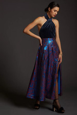 NWT Anthropologie Maeve Pleated Shimmer Maxi Skirt size 2P